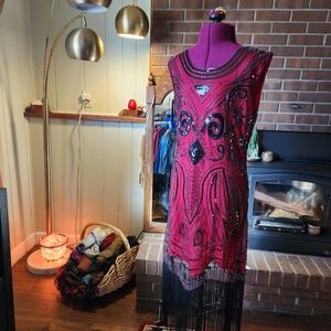 Elegant Red Sequin Dress